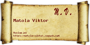 Matola Viktor névjegykártya